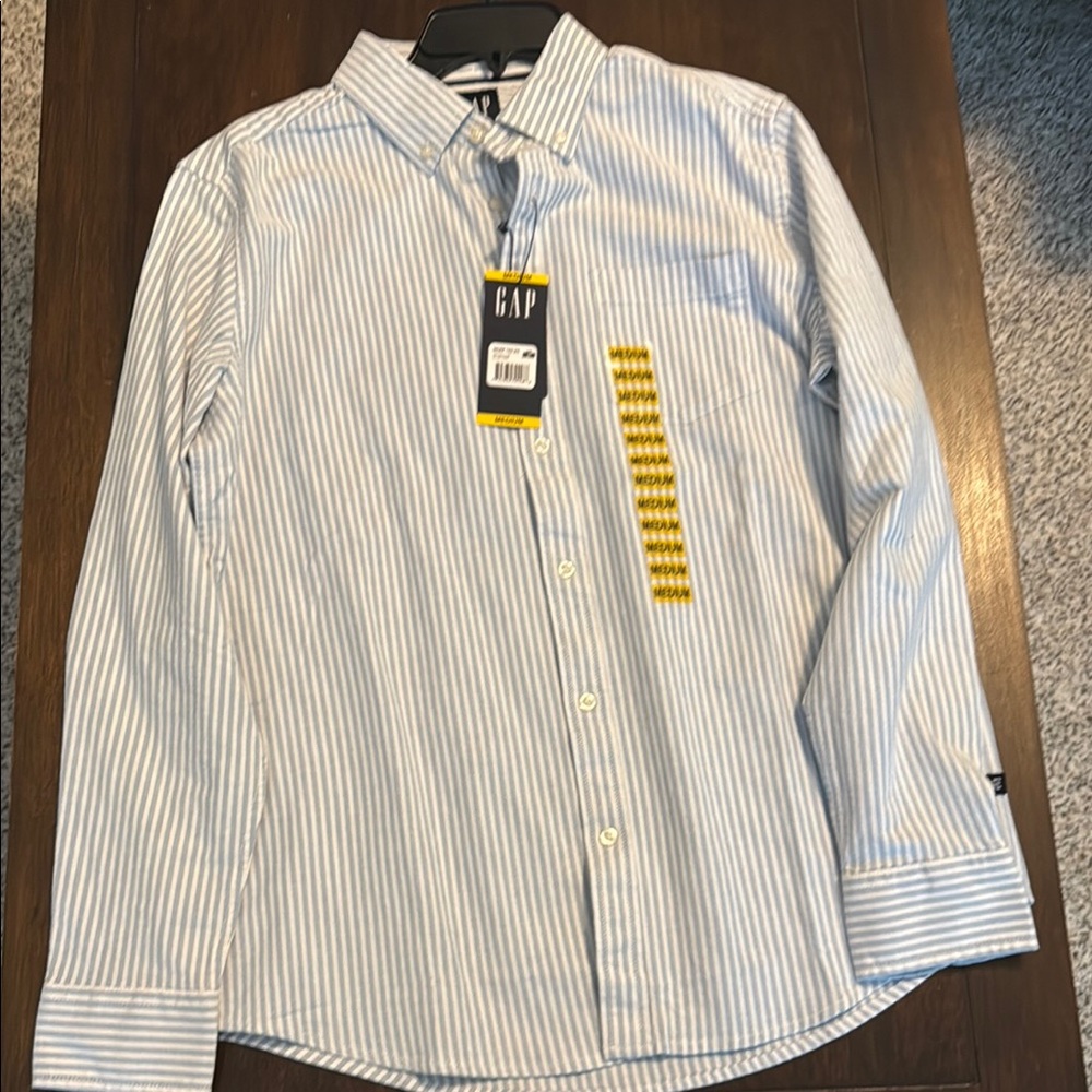 GAP Blue and White Casual Button Down Shirt